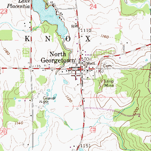 Topographic Map of North Georgetown Volunteer Fire Department, OH