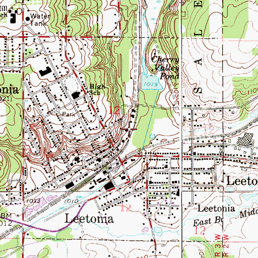 Topographic Map of Leetonia Fire Department, OH