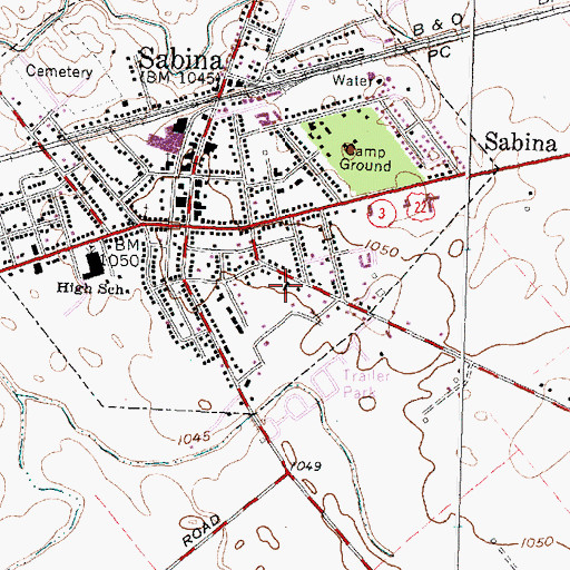 Topographic Map of Sabina - Richland - Wayne - Wilson Joint Fire District 2, OH