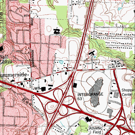 Topographic Map of Union Township Fire Department Station 49, OH