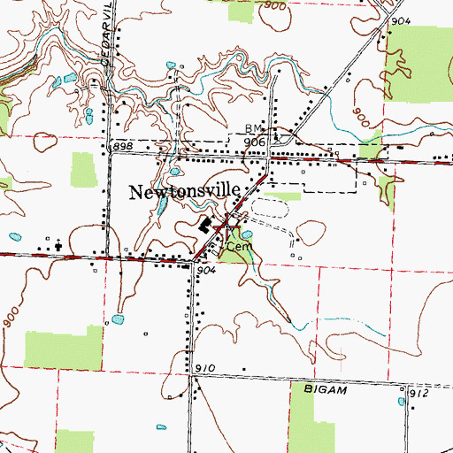 Topographic Map of Wayne Township Fire and Rescue Station 55, OH