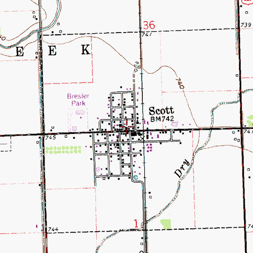 Topographic Map of Scott Volunteer Fire Department, OH