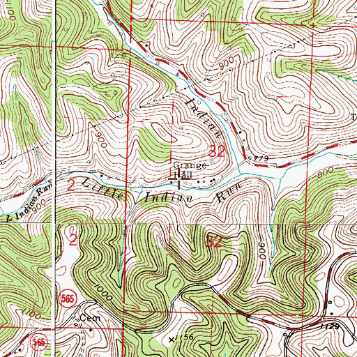 Topographic Map of Bethel Township Volunteer Fire Department, OH