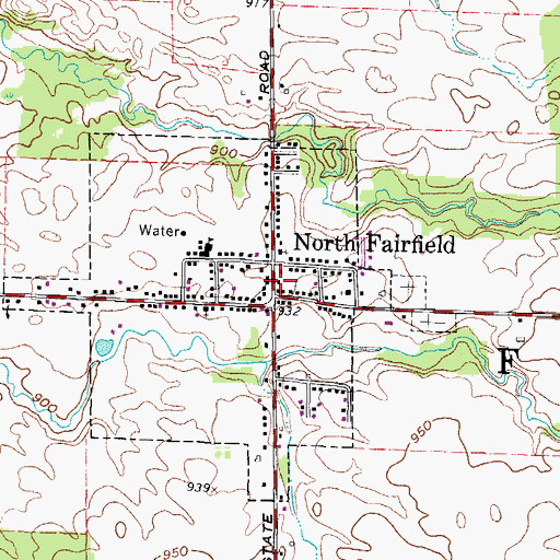 Topographic Map of North Fairfield Volunteer Fire Department, OH