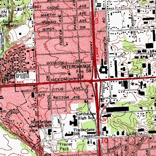 Topographic Map of Harrison Township Fire Department Station 95, OH