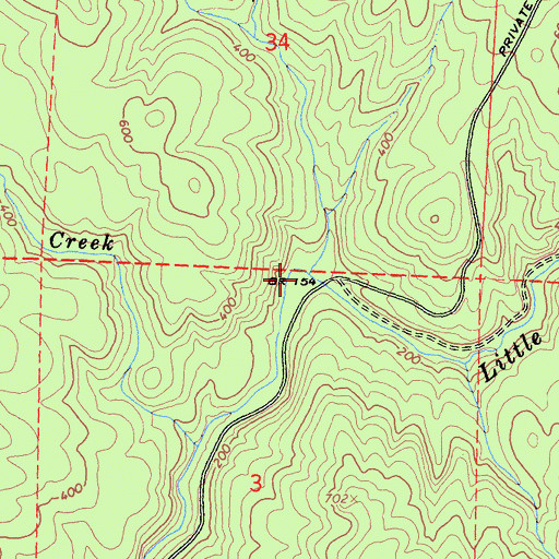 Topographic Map of Railroad Creek, CA