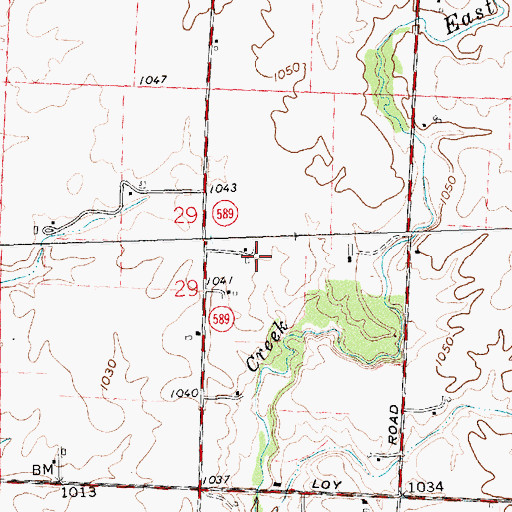 Topographic Map of Fletcher Volunteer Fire Department, OH