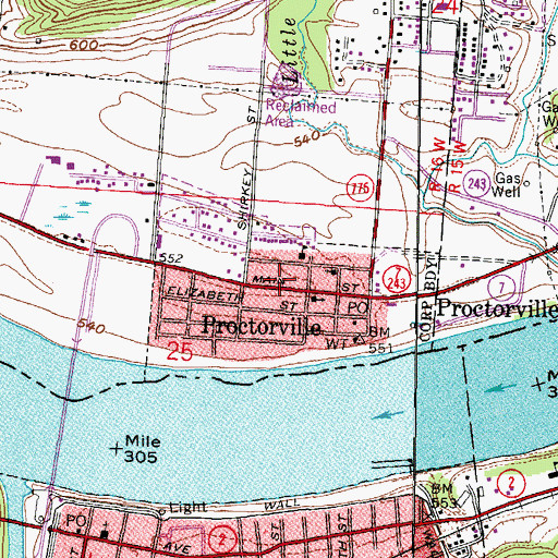 Topographic Map of Proctorville Community Volunteer Fire and Rescue, OH