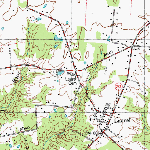 Topographic Map of Monroe Township Fire Department Station 1, OH
