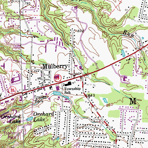 Topographic Map of Miami Township Fire and Emergency Medical Services Central Station, OH