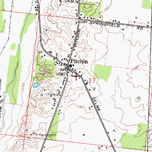 Topographic Map of Pitchin Village Fire Department, OH