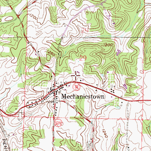 Topographic Map of Fox Township Volunteer Fire Department, OH