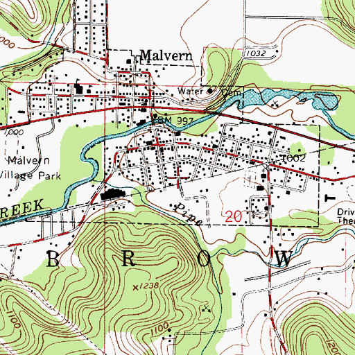 Topographic Map of Brown Township Fire Department, OH