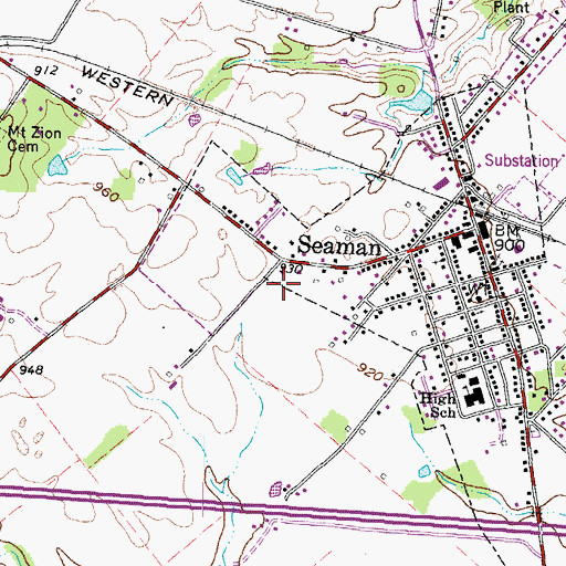 Topographic Map of Scott Township Fire Department, OH