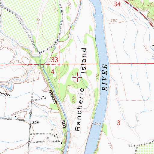 Topographic Map of Rancherie Island, CA