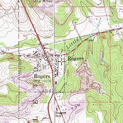 Topographic Map of Negley Volunteer Fire Department Station 2, OH