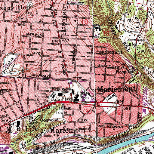 Topographic Map of Little Miami Joint Fire and Rescue District Station 66 Madison Place, OH