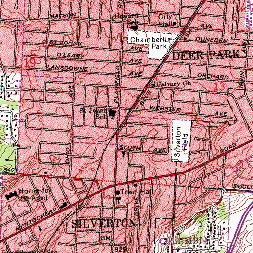 Topographic Map of Deer Park - Silverton Joint Fire District, OH