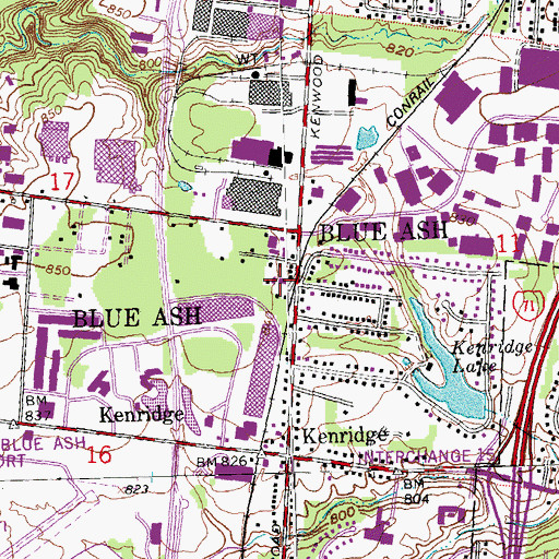 Topographic Map of Blue Ash Fire Department North Station, OH