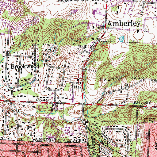 Topographic Map of Amberley Village Fire Department, OH