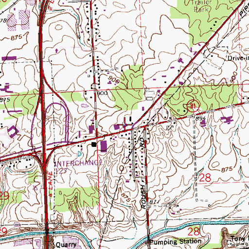Topographic Map of Bath Township Fire Department Station 1, OH