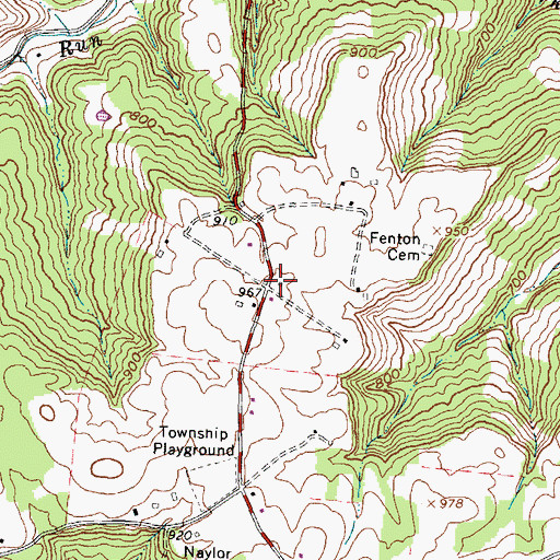 Topographic Map of Monroe Township Volunteer Fire Department Station 14, OH