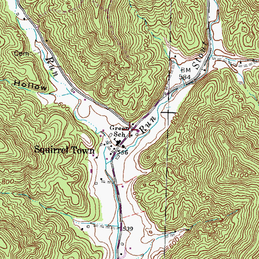 Topographic Map of Green Township Fire Department, OH