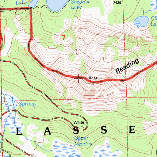 Topographic Map of Reading Peak, CA