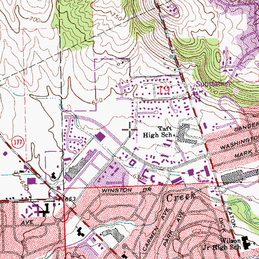 Topographic Map of Hamilton Fire Department Station 21, OH