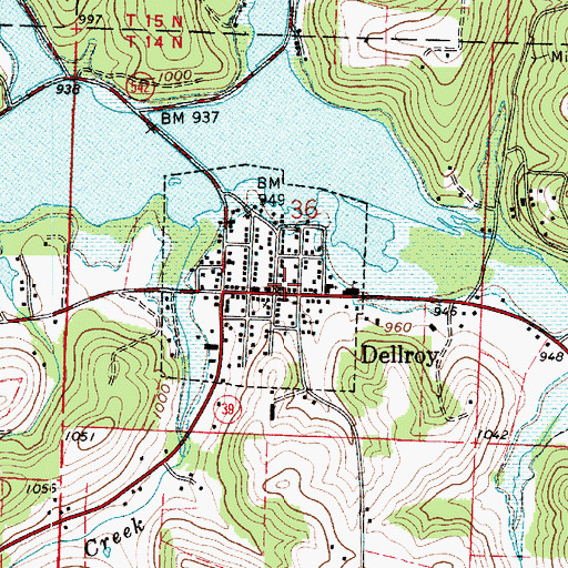 Topographic Map of Dellroy Fire Department and First Responders, OH