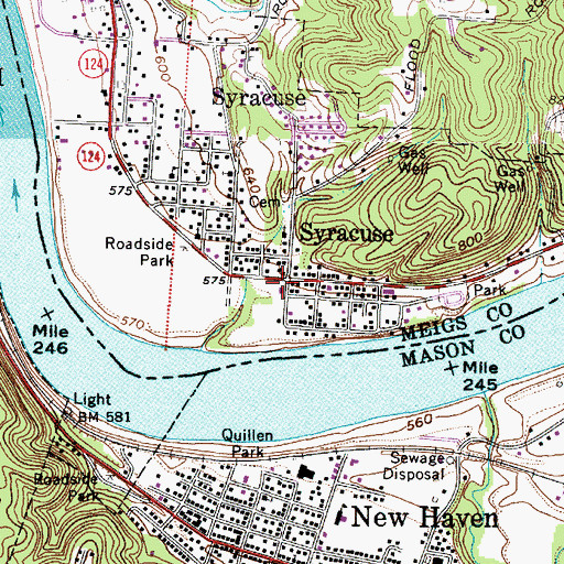 Topographic Map of Syracuse Volunteer Fire and Emergency Medical Services Department, OH