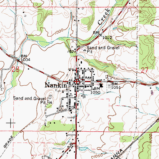 Topographic Map of Orange Township Volunteer Fire Department Nankin, OH