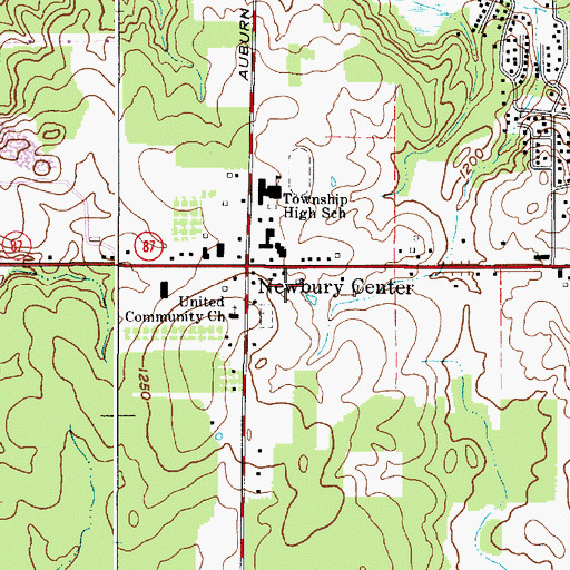 Topographic Map of Newbury Fire - Emergency Medical Services Department, OH