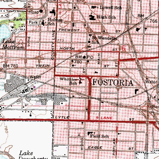 Topographic Map of Fostoria Fire and Emergency Medical Services Department, OH