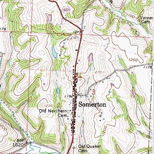 Topographic Map of Somerton Fire and Emergency Medical Services Station 37, OH