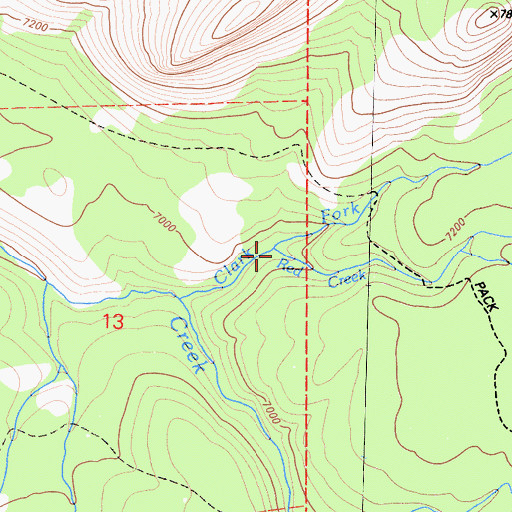 Topographic Map of Red Creek, CA