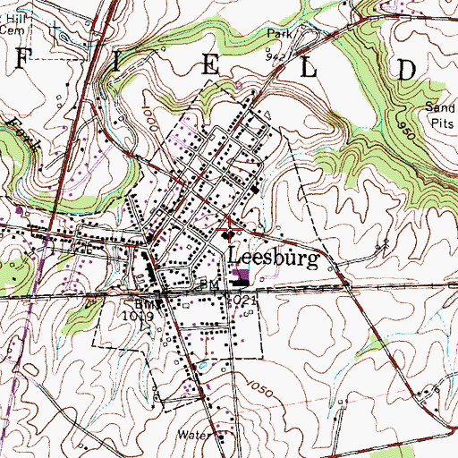Topographic Map of Highland County North Joint Fire and Ambulance District, OH