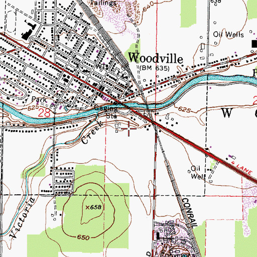Topographic Map of Woodville Township Fire Department, OH
