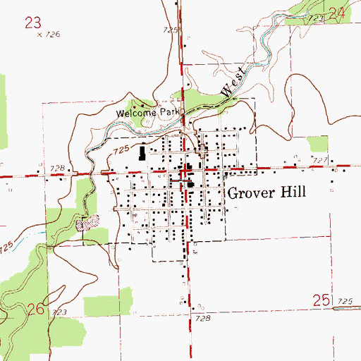 Topographic Map of Grover Hill Fire Department, OH