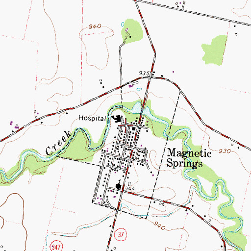 Topographic Map of Leesburg Township Fire and Emergency Medical Services, OH