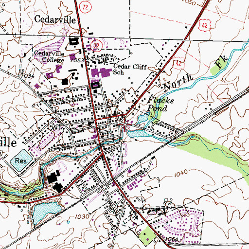Topographic Map of Cedarville Township Volunteer Fire and Emergency Medical Services Department, OH