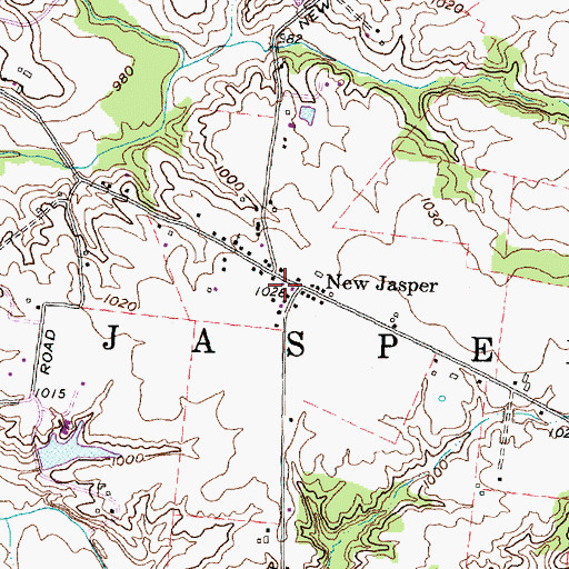 Topographic Map of New Jasper Fire Department and Emergency Medical Services, OH