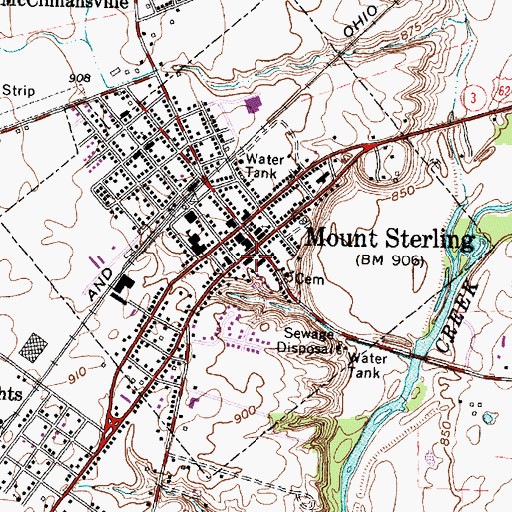 Topographic Map of Tri - County Joint Fire District Station 491, OH