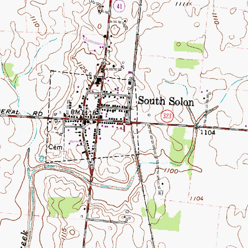 Topographic Map of Stokes Township Fire Department, OH