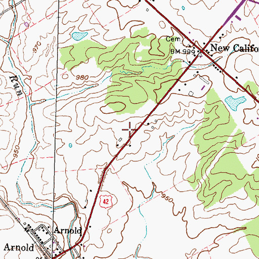Topographic Map of Jerome Township Division of Fire And Emergency Medical Services, OH