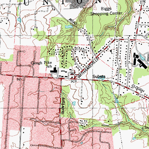 Topographic Map of Union Township Fire Station 51, OH