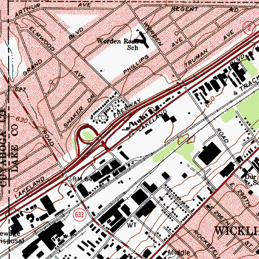 Topographic Map of The Lubrizol Corporation Emergency Response Department, OH