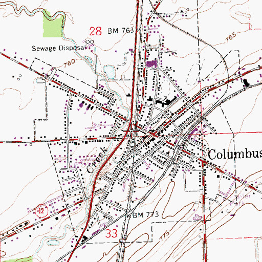 Topographic Map of Columbus Grove Volunteer Fire Department Station 20, OH