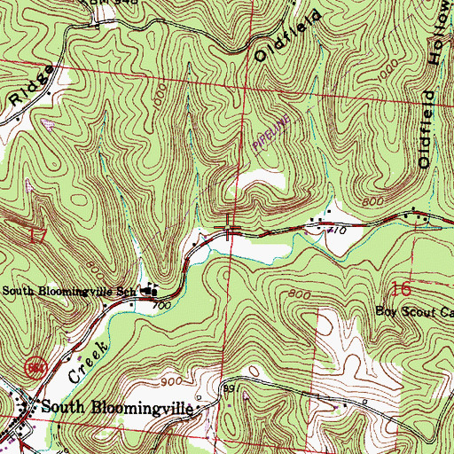 Topographic Map of Laurelville Fire Department Station 2, OH