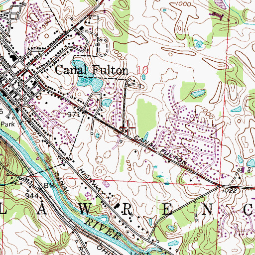 Topographic Map of Canal Fulton Fire Department Station 1, OH